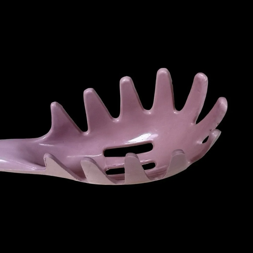 VNTG Ensar Pasta Server Spaghetti Fork Pink Nylon Retro Kitchen Made In‎ USA
